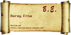 Berey Erna névjegykártya